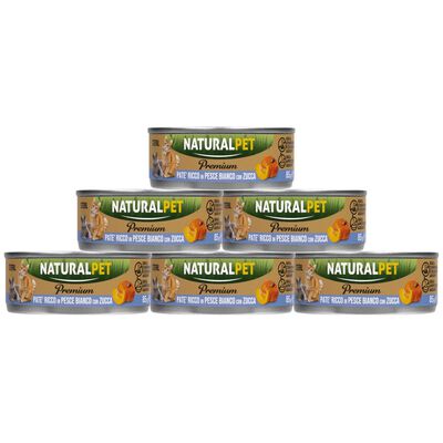 Naturalpet Premium Cat Adult Sterilised Pat&eacute; ricco in Pesce bianco con zucca 85gr