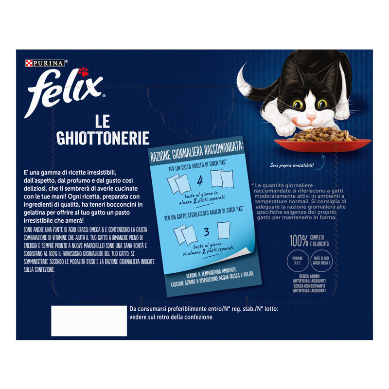 Felix Le Ghiottonerie Cat Adult con Manzo Pollo Coniglio e Agnello 24x85 gr