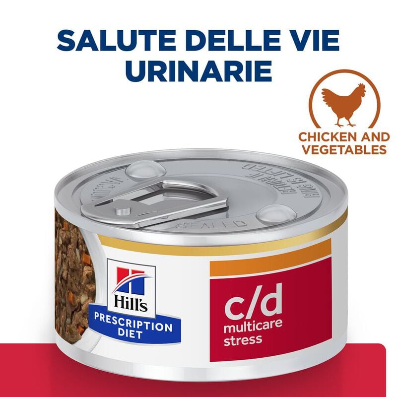 Hill's Prescription Diet Cat c/d Multicare Stress Urinary Care Spezzatino con Pollo e Verdure 82 gr