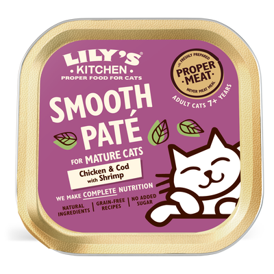 Lily's Kitchen Cat Mature Pollo, Merluzzo & Paté di Gamberetti 85 gr