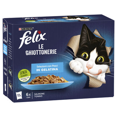 Felix Le Ghiottonerie Cat Selezioni con pesci Salmone con Tonno 12x85 gr