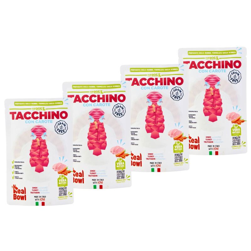 Real Bowl Cibo umido per cani adulti Tacchino 400 gr