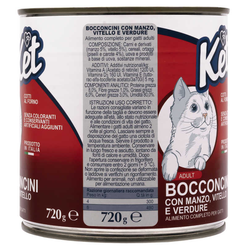 Ket Adult All breeds Bocconcini Manzo e Vitello 720 gr