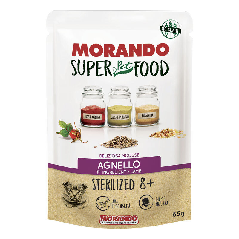 Morando SuperPetFood Cat Senior Sterilized 8+ mousse con Agnello 85 gr