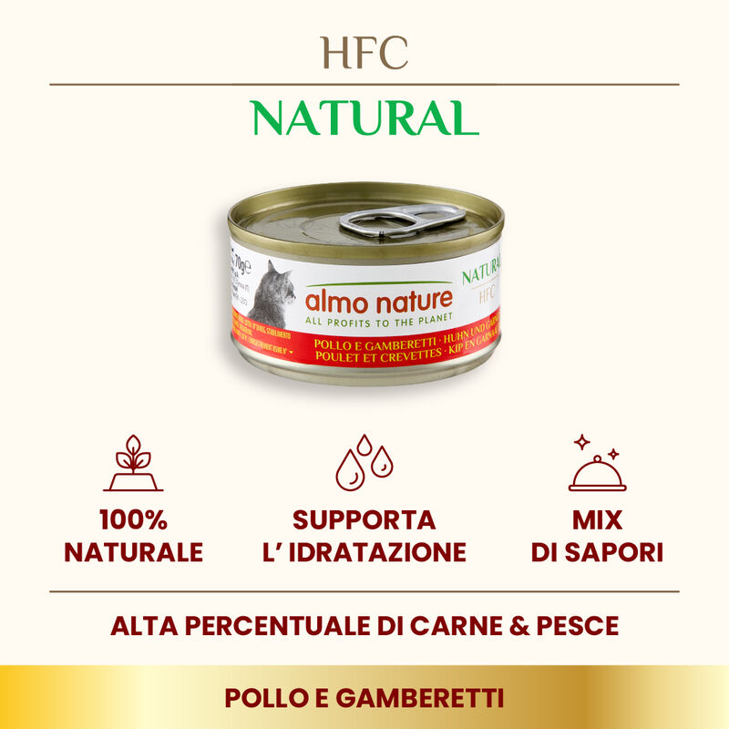 Almo Nature HFC Natural Cat Pollo e Gamberetti 70 gr
