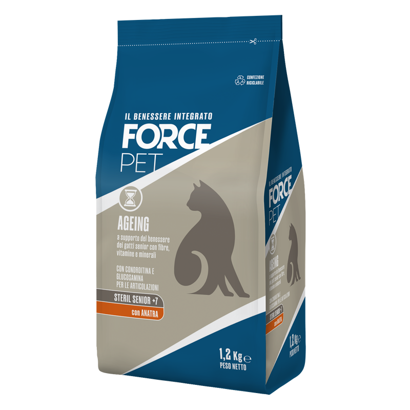 Forcepet Cat Senior 7+ anni Steril Ageing con anatra 1,2kg