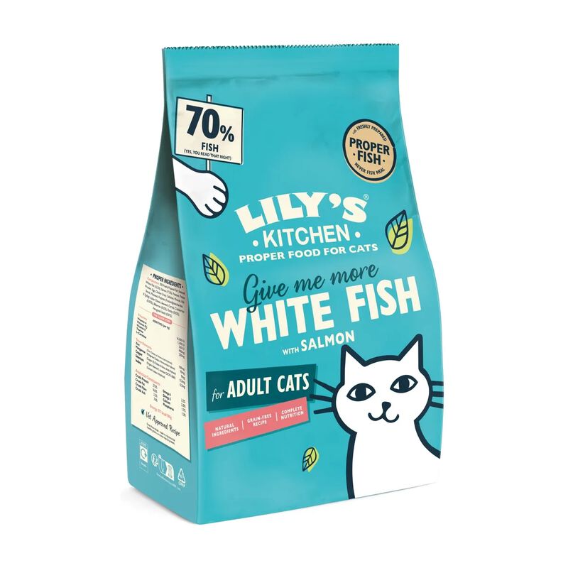 Lily's Kitchen Cat Adult Fisherman's Feast, Pesce Bianco e Salmone 2 kg