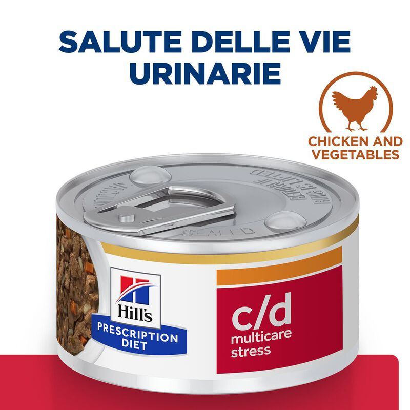 Hill's Prescription Diet Cat c/d Multicare Stress Urinary spezzatino con pollo e verdure 82 gr