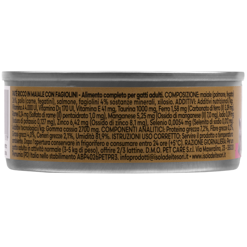 Naturalpet Premium Cat paté al maiale con fagiolini 85gr
