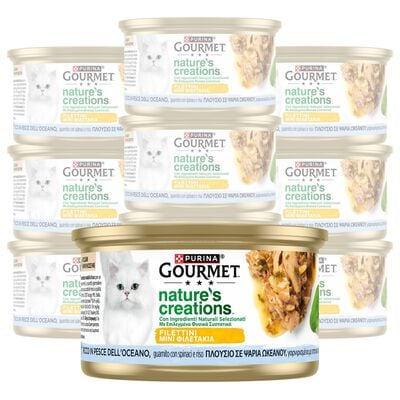 Gourmet Nature's Creations Cat Adult Ricco in Pesce dell'oceano con spinaci e riso 85 gr
