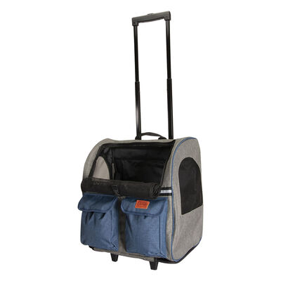 Camon Borsa trolley trasportino blu/grigia con tasche frontali