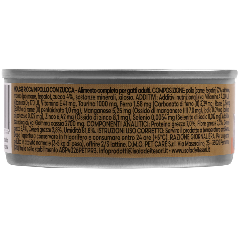 Naturalpet Premium Cat Mousse ricca in Pollo con zucca 85gr
