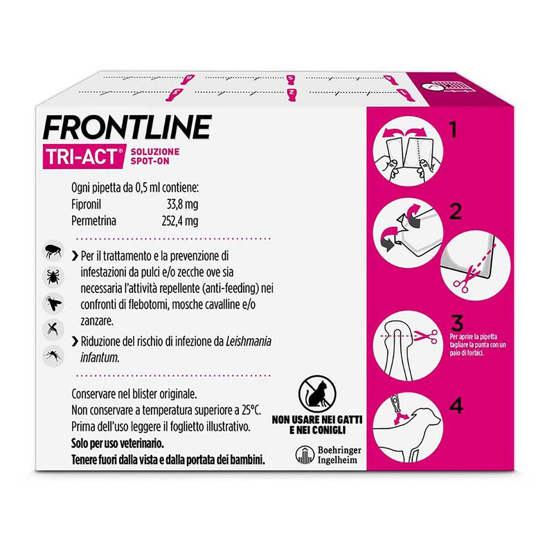 Frontline Tri-act antiparassitario cani 2-5 kg - 6 pipette