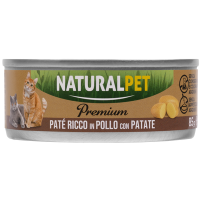 Naturalpet Premium Cat Adult paté al pollo con patate 85gr