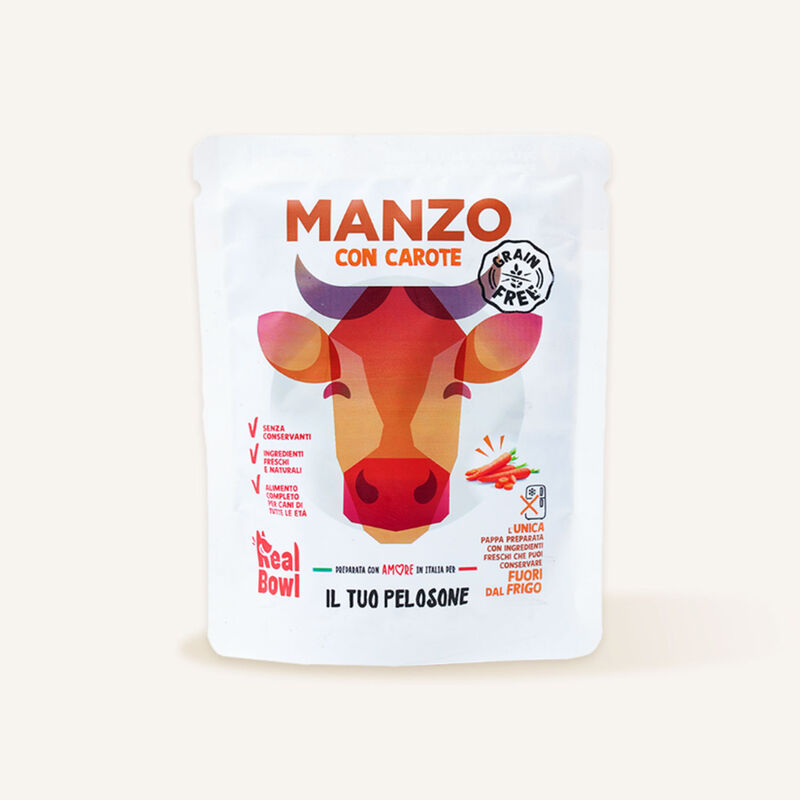 Real Bowl Dog Grain Free Manzo 150 gr