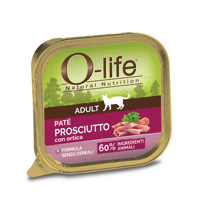 O-life Cat Adult Patè di Prosciutto con Ortica 85 gr