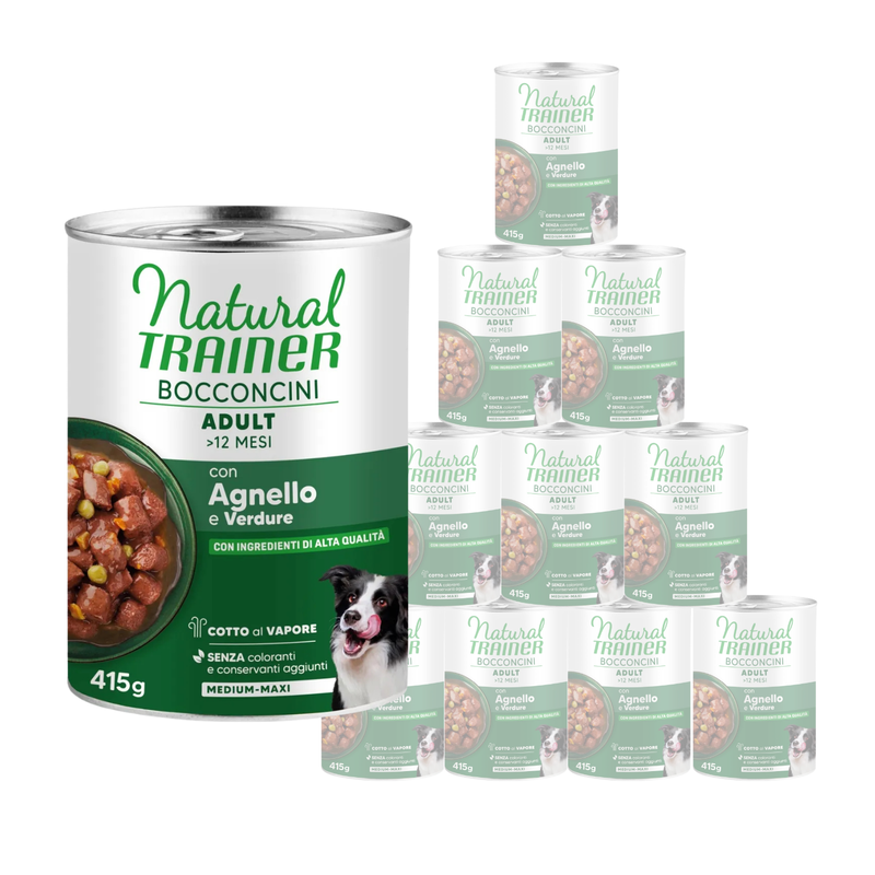 Natural Trainer Dog Mediumx&Maxi Adult bocconcini con agnello 415gr