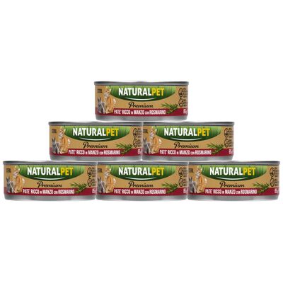 Naturalpet Premium Cat Adult Sterilized Pat&eacute; ricco in Manzo con rosmarino 85gr