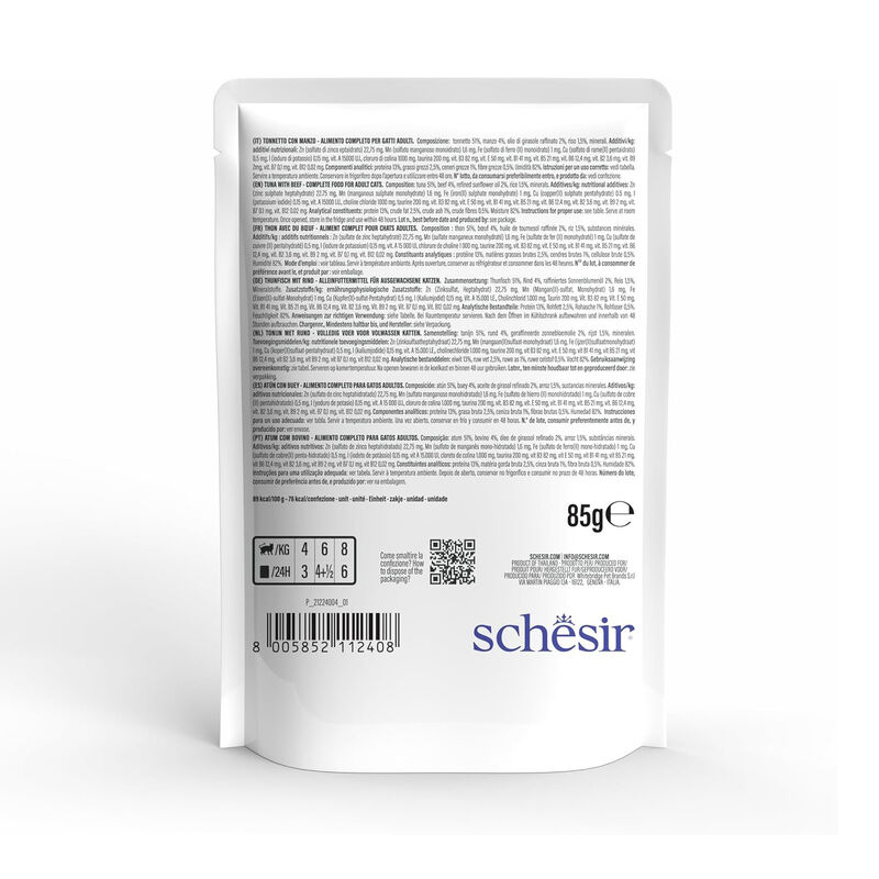 Schesir Cat Adult Tonnetto con Manzo in jelly 85 gr