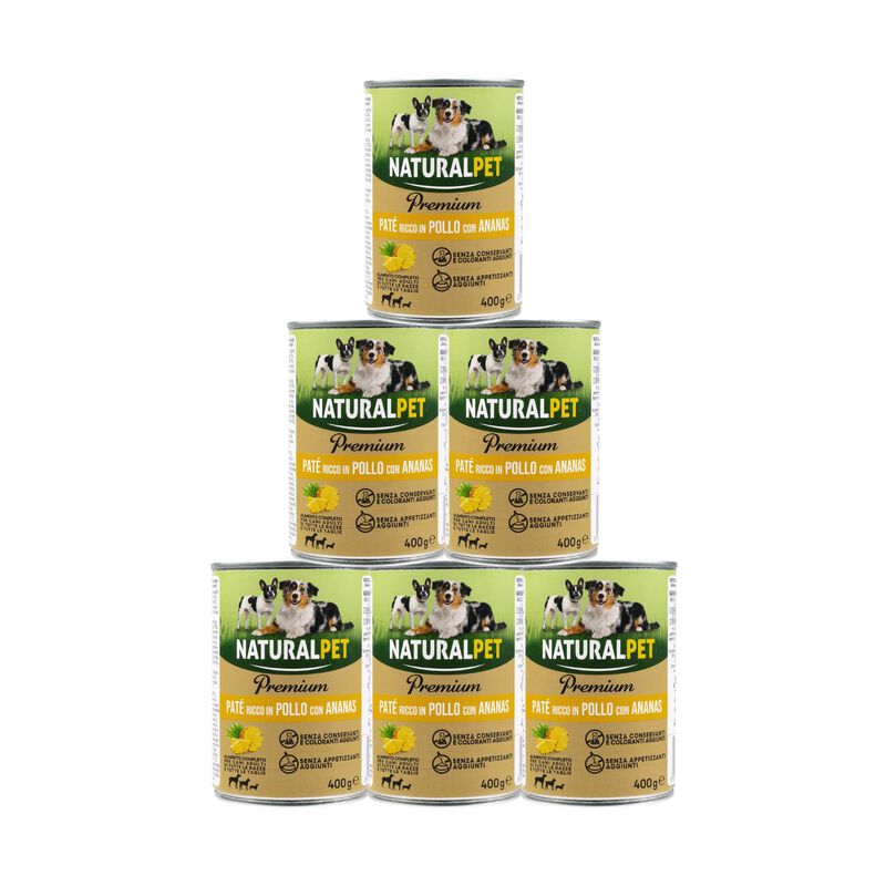 Naturalpet Premium Dog Adult Pat&eacute; ricco in Pollo con ananas 400 gr