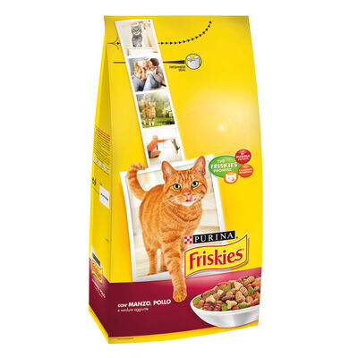 Friskies Cat Adult con mix di Manzo e Pollo e con Verdure 2 kg