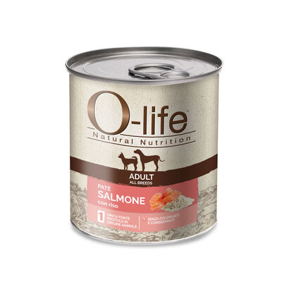 O-life Dog Adult All Breeds Paté di Salmone con Riso 400 gr