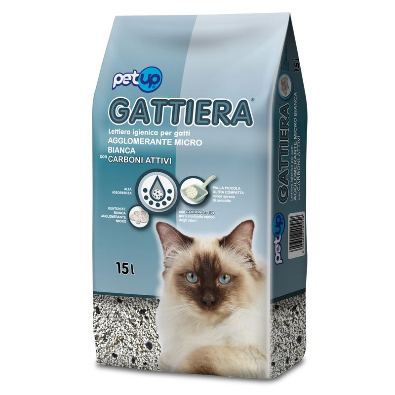 Petup Gattiera agglomerante micro con Carboni attivi 15 lt