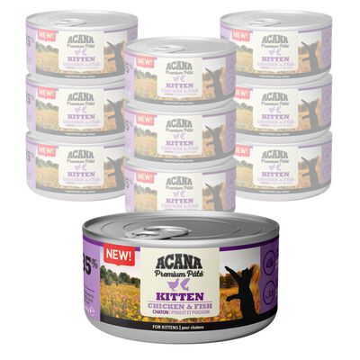 Acana Premium Pat&eacute; Kitten Recipe Pollo e Pesce 85 gr