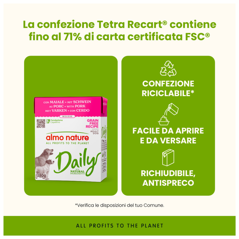 Almo Nature Daily Dog Adult con maiale 380gr