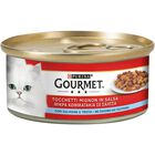 Gourmet Rosso Cat Adult Tocchetti Mignon in Salsa con Salmone e Trota 195 gr