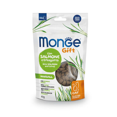 Monge Gift Cat Adult Snack Hairball con Salmone ed erba gatta 60 gr