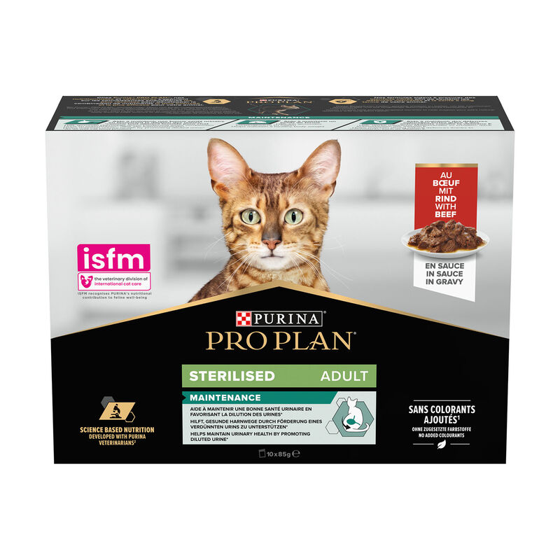 Purina ProPlan Nutri Savour Cat Adult Sterilized Pezzetti con Manzo in Salsa 85grx10pz