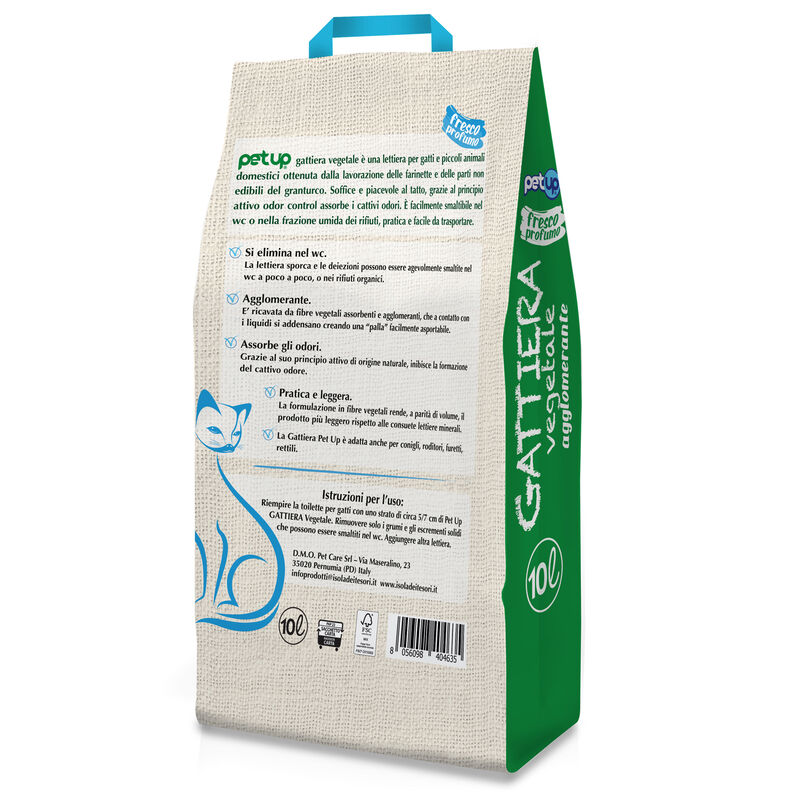 PetUp Gattiera Vegetale Agglomerante 10 lt