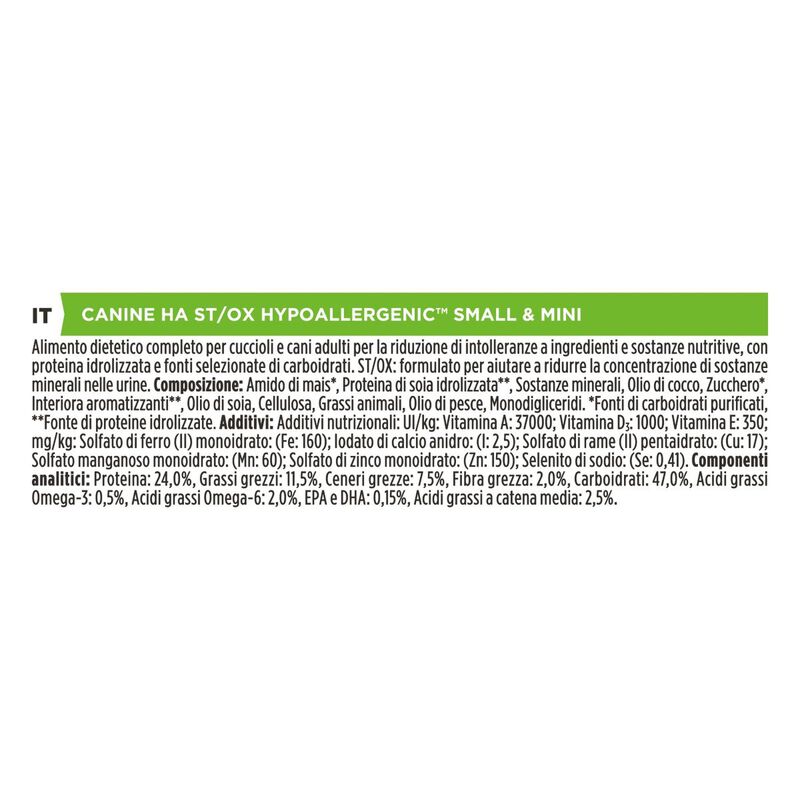 Purina Pro Plan Veterinary Diets HA - Hypoallergenic Crocchette per cani Small&Mini 1,4 kg