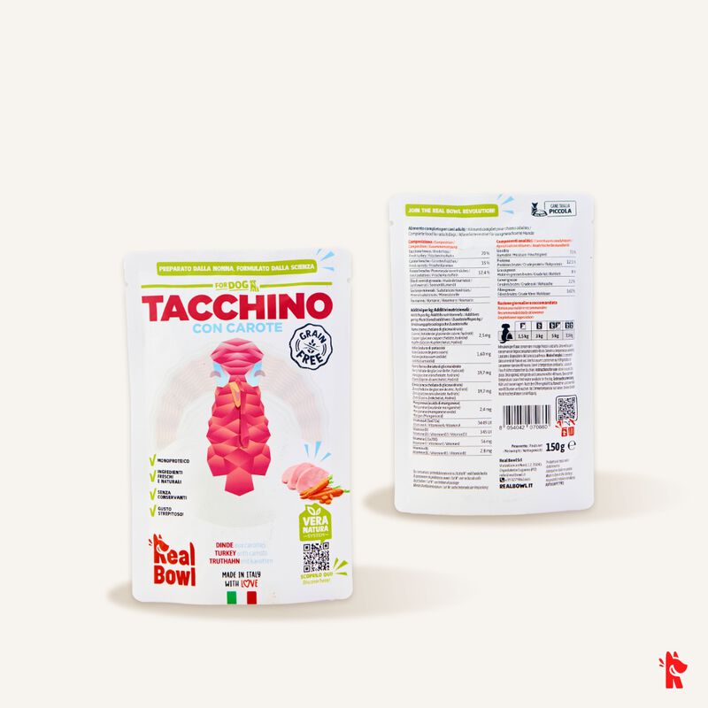 Real Bowl Cibo umido per cani adulti Tacchino 400 gr