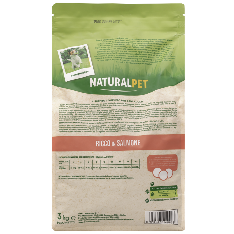 Naturalpet Dog Adult All Breed Ricche in Salmone 3 kg