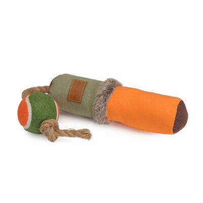 Camon Gioco Bastone e palla da tennis in canvas con squeaker per Cani 40 cm
