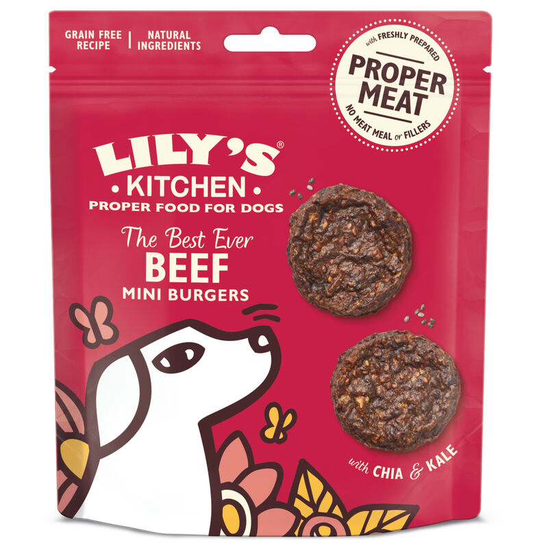 Lily's Kitchen Dog Adult Snack The Best Ever Beef Mini Burgers, Manzo 70 gr
