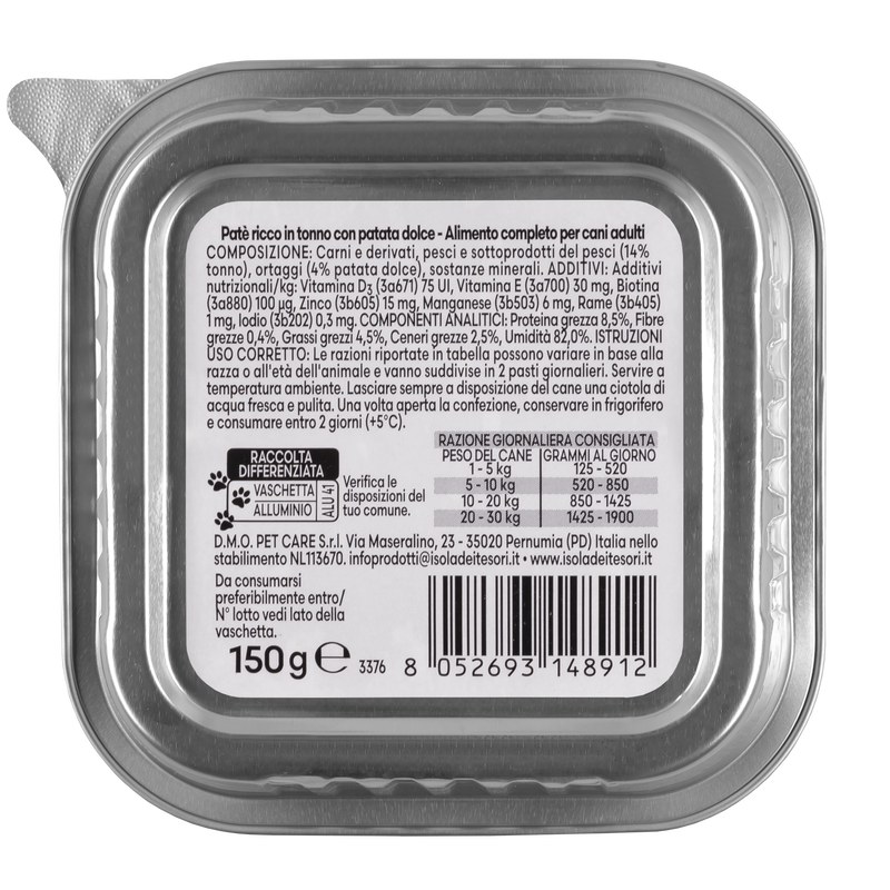 Naturalpet Premium Dog Adult paté ricco in tonno con patata dolce 150gr