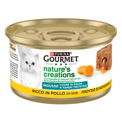 Gourmet Nature's Creation Cat Mousse Cuore di Pollo e carote in salsa 85gr