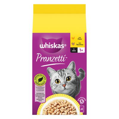 Whiskas Pranzetti Carni Bianche in Salsa con Pollo e Tacchino 6 x 50 gr