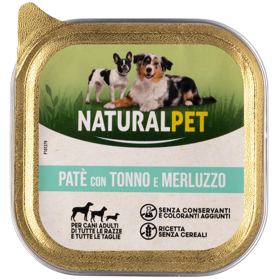 Naturalpet Dog Adult Pat&eacute; con Tonno e merluzzo 150gr