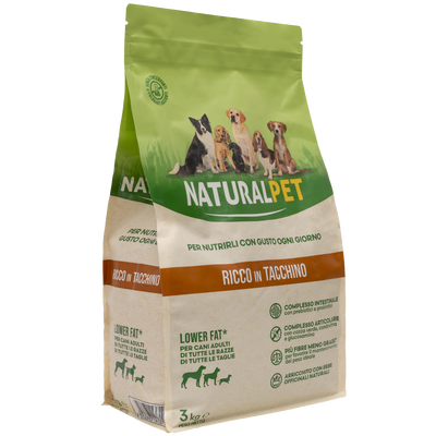 Naturalpet Dog All breeds Lower Fat ricco in Tacchino 3 kg
