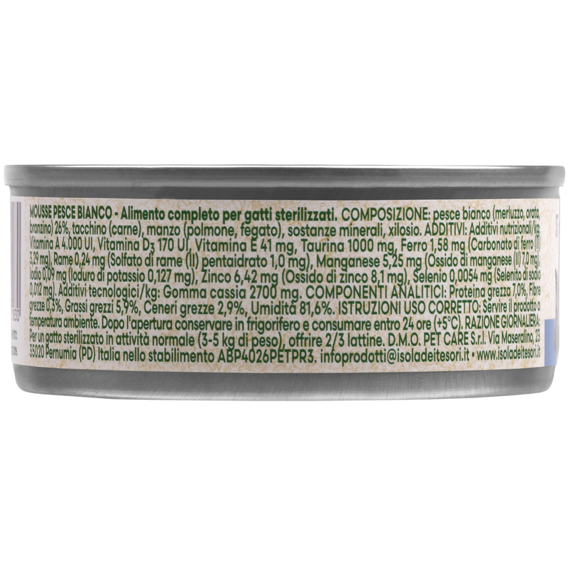 Naturalpet Cat Sterilised Mousse al pesce bianco 85gr