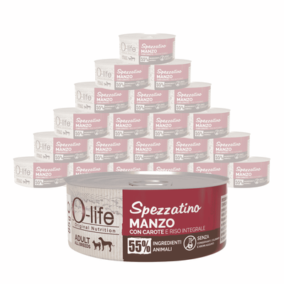 O-life Spezzatino Manzo con carote per Cani Adulti 85gr