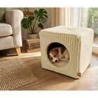 L'Isola dei Tesori Cuccia Cubo Righe Beige 40x40x40 cm