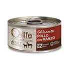 O-life Dog Adult Sfilaccetti Pollo e Manzo 85 gr