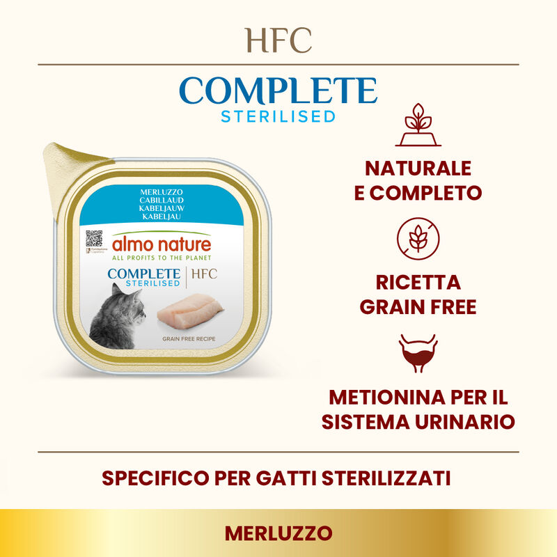 Almo Nature HFC Complete Cat Adult Sterilised Merluzzo 85gr