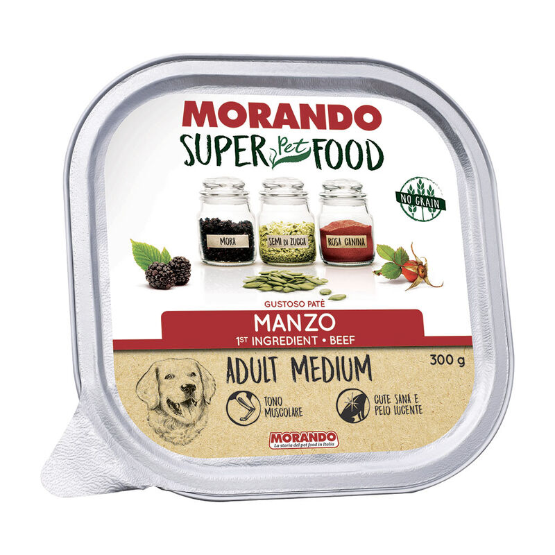 Morando Superpetfood Dog Adult Medium paté con Manzo 300 gr