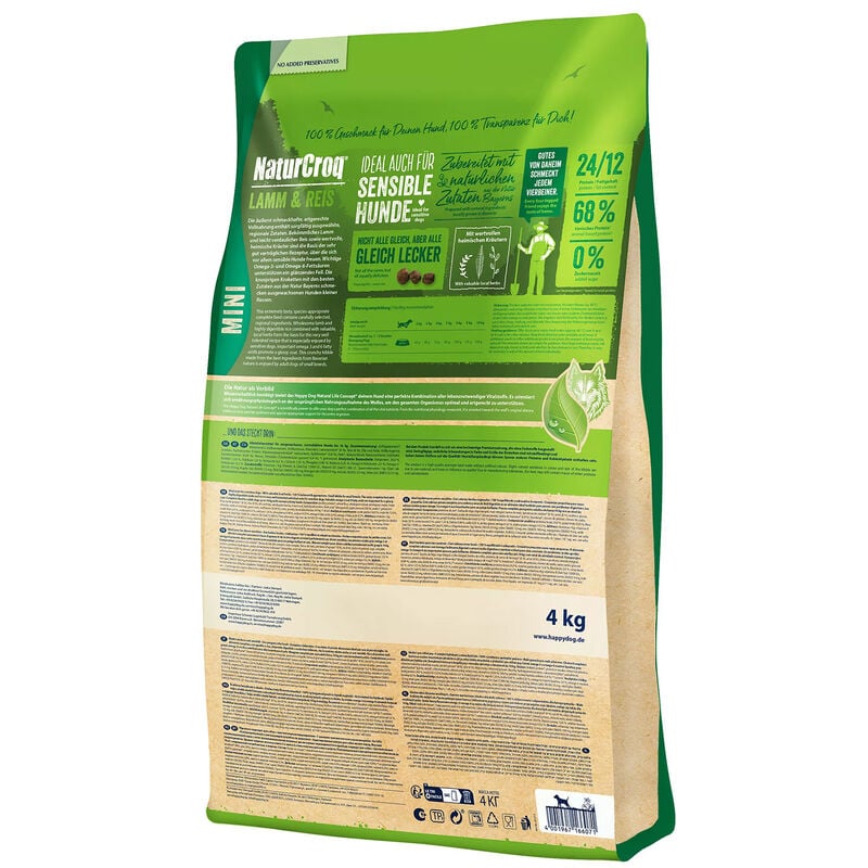 Happy Dog Adult Mini NaturCroq Agnello e riso 4 kg